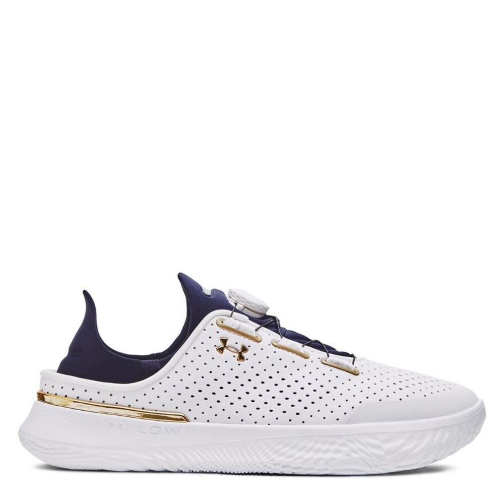 Under Armour Mens SlipSpeed Sneakers / White/Gold